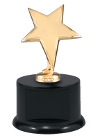 Sculpture - Cast Metal Star on Round Base