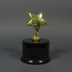 Sculpture - Cast Metal Star on Round Base