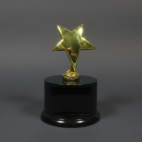 Sculpture - Cast Metal Star on Round Base