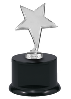 Sculpture - Cast Metal Star on Round Base