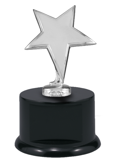 Sculpture - Cast Metal Star on Round Base
