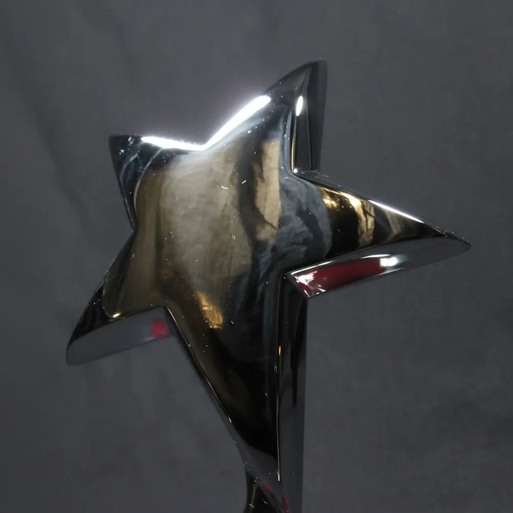 Sculpture - Cast Metal Star on Piano Finish Base