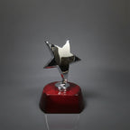 Sculpture - Cast Metal Star on Piano Finish Base