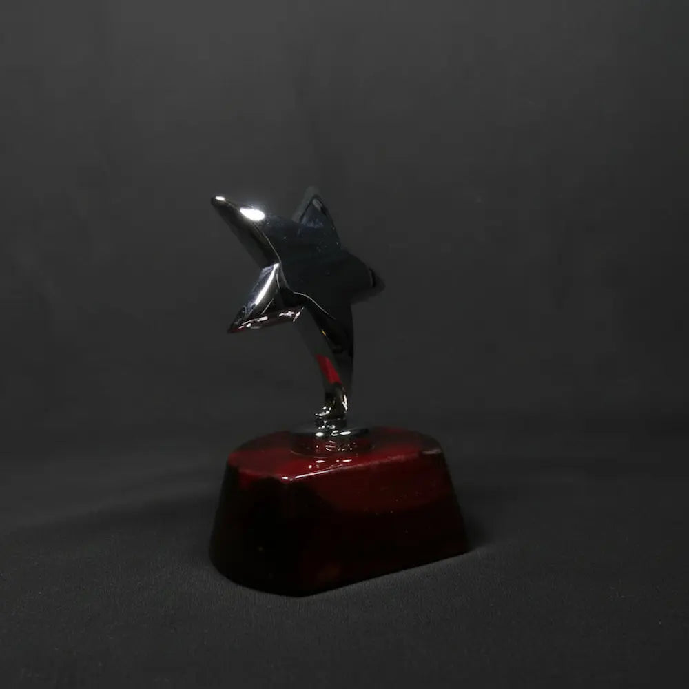 Sculpture - Cast Metal Star on Piano Finish Base