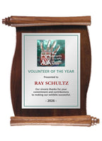 Solid Wood Plaque - Walnut Scroll