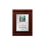A photo of a solid wood Deep Groove Walnut plaque with a full-coloured plate covering the plaque. 