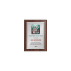 A photo of a Cherrywood Laminate plaque with a full colour plate.