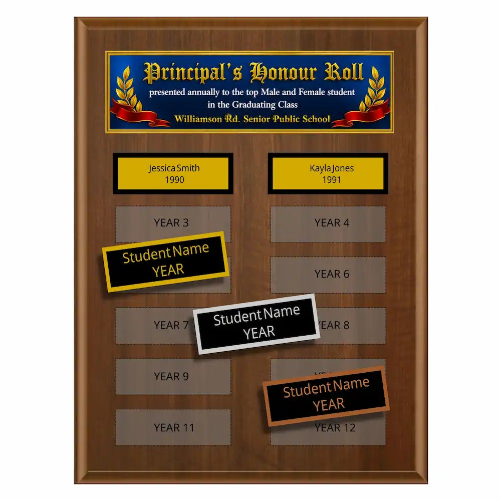 Annual Plaque - Multi-plate Traditional Walnut