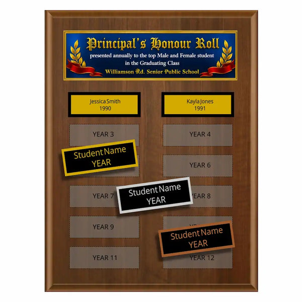 Annual Plaque - Multi-plate Traditional Walnut