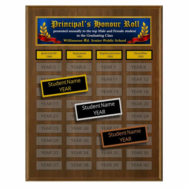 Annual Plaque - Multi-plate Traditional Walnut