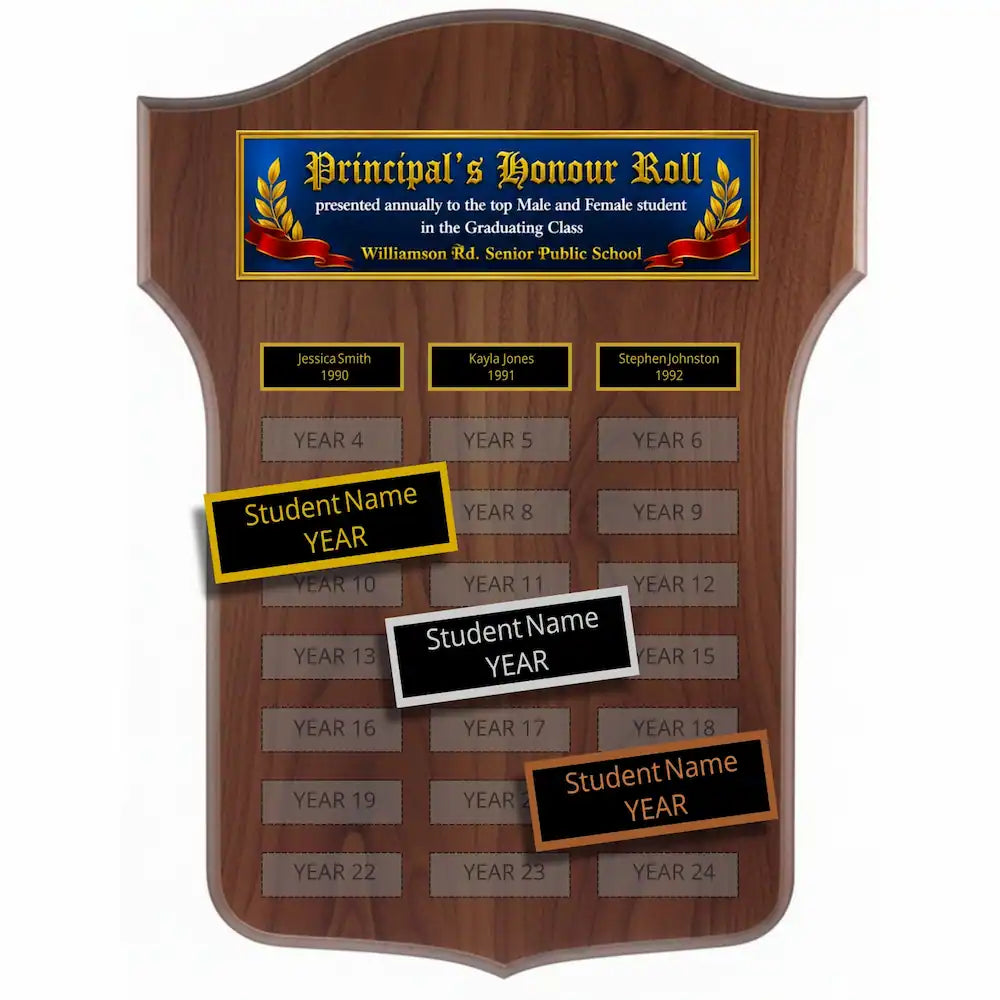 Annual Plaque - Walnut Shield