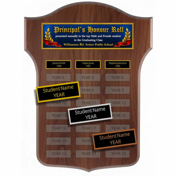 Annual Plaque - Walnut Shield