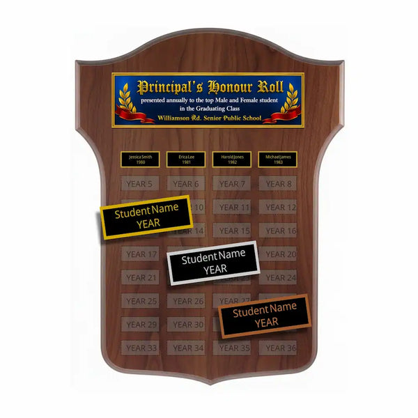 Annual Plaque - Walnut Shield