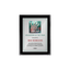 A photo of a Black Piano Finish plaque with a full colour plate.