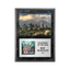 An image of a Black Marble finish rectangular photo plaque with a full-colour plate on the bottom-half and a photo holder on the top-half.