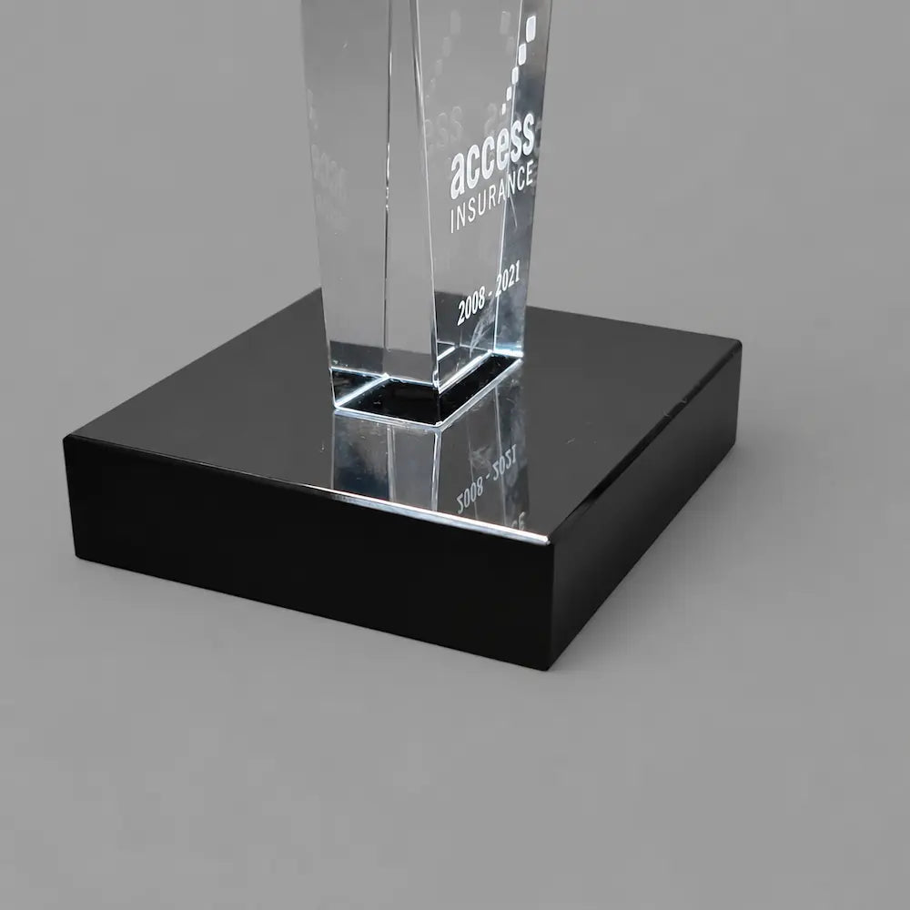 Optic Crystal - Blue Rising Diamond