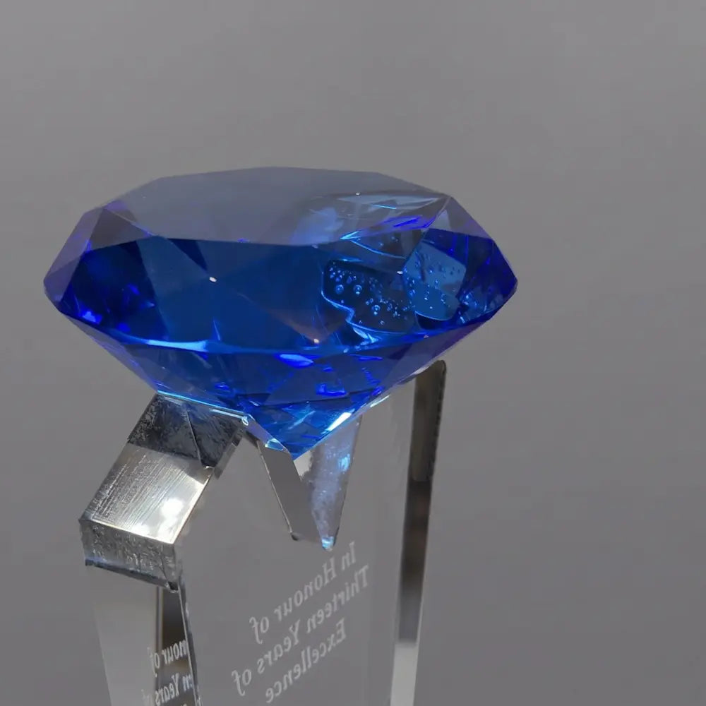 Optic Crystal - Blue Rising Diamond