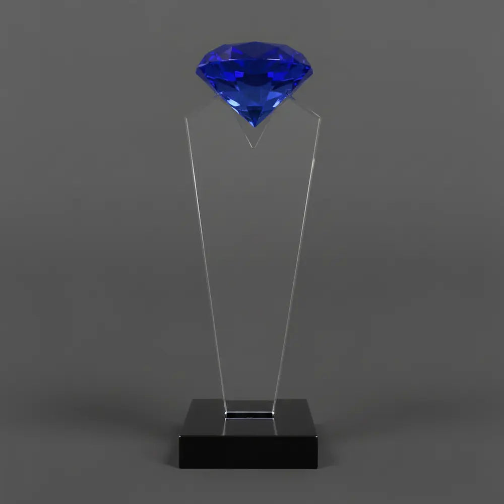 Optic Crystal - Blue Rising Diamond