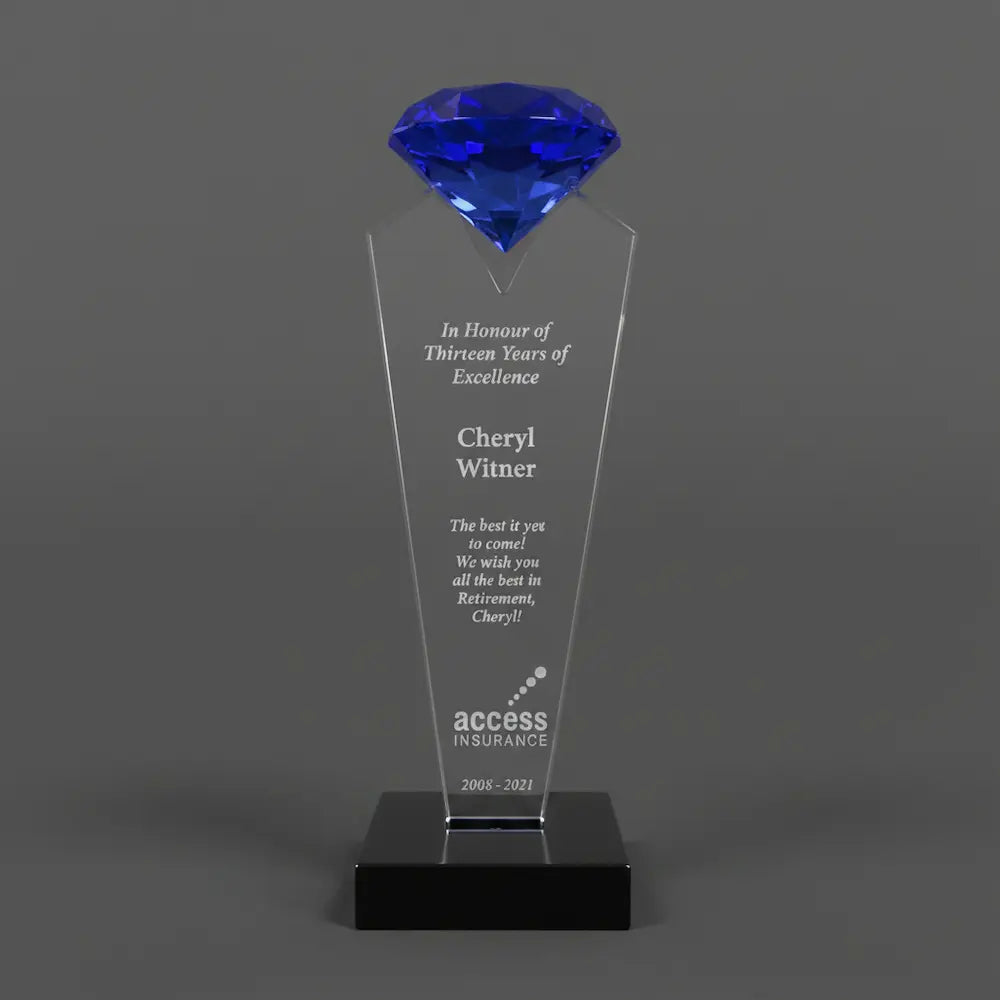 Optic Crystal - Blue Rising Diamond Main image