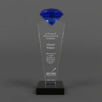 Optic Crystal - Blue Rising Diamond