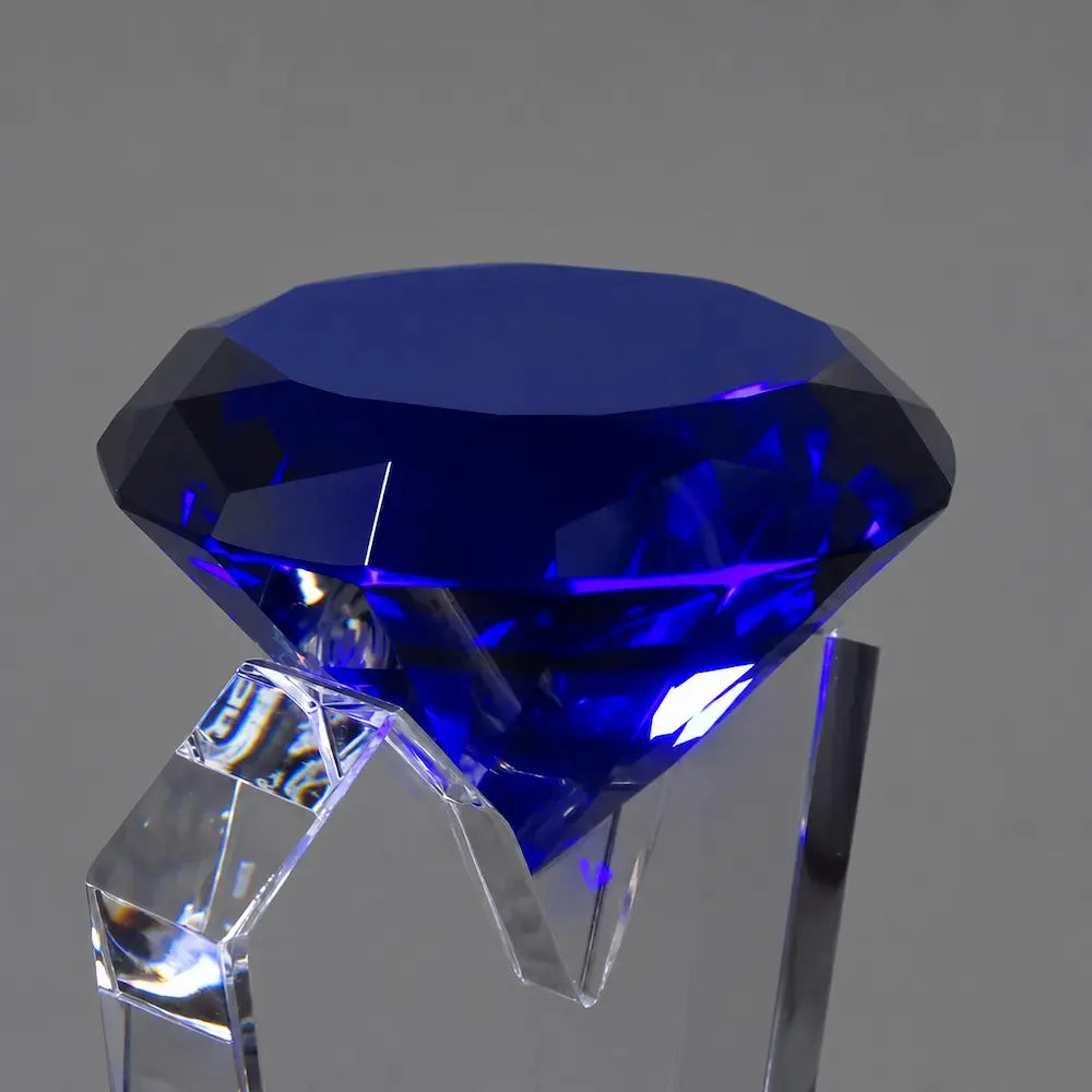 Optic Crystal - Blue Rising Diamond