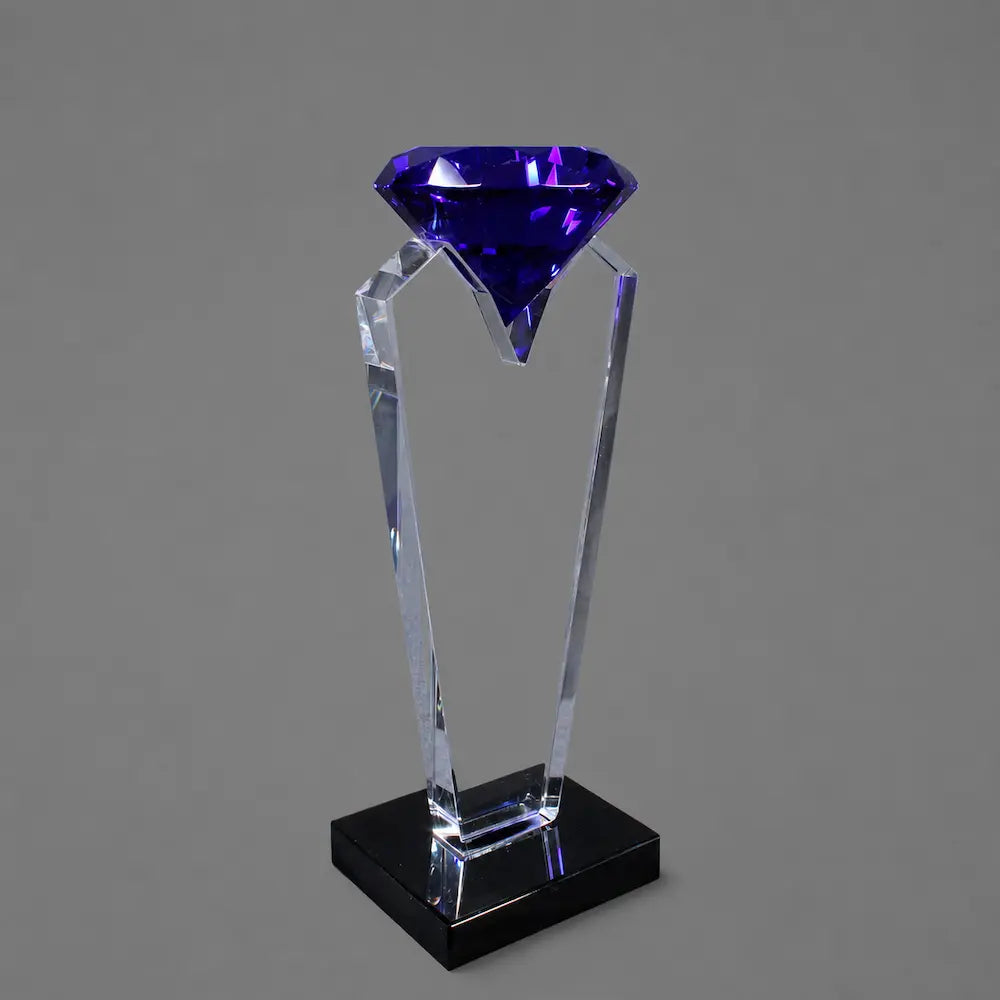 Optic Crystal - Blue Rising Diamond