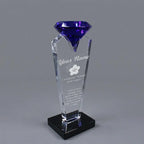 Optic Crystal - Blue Rising Diamond