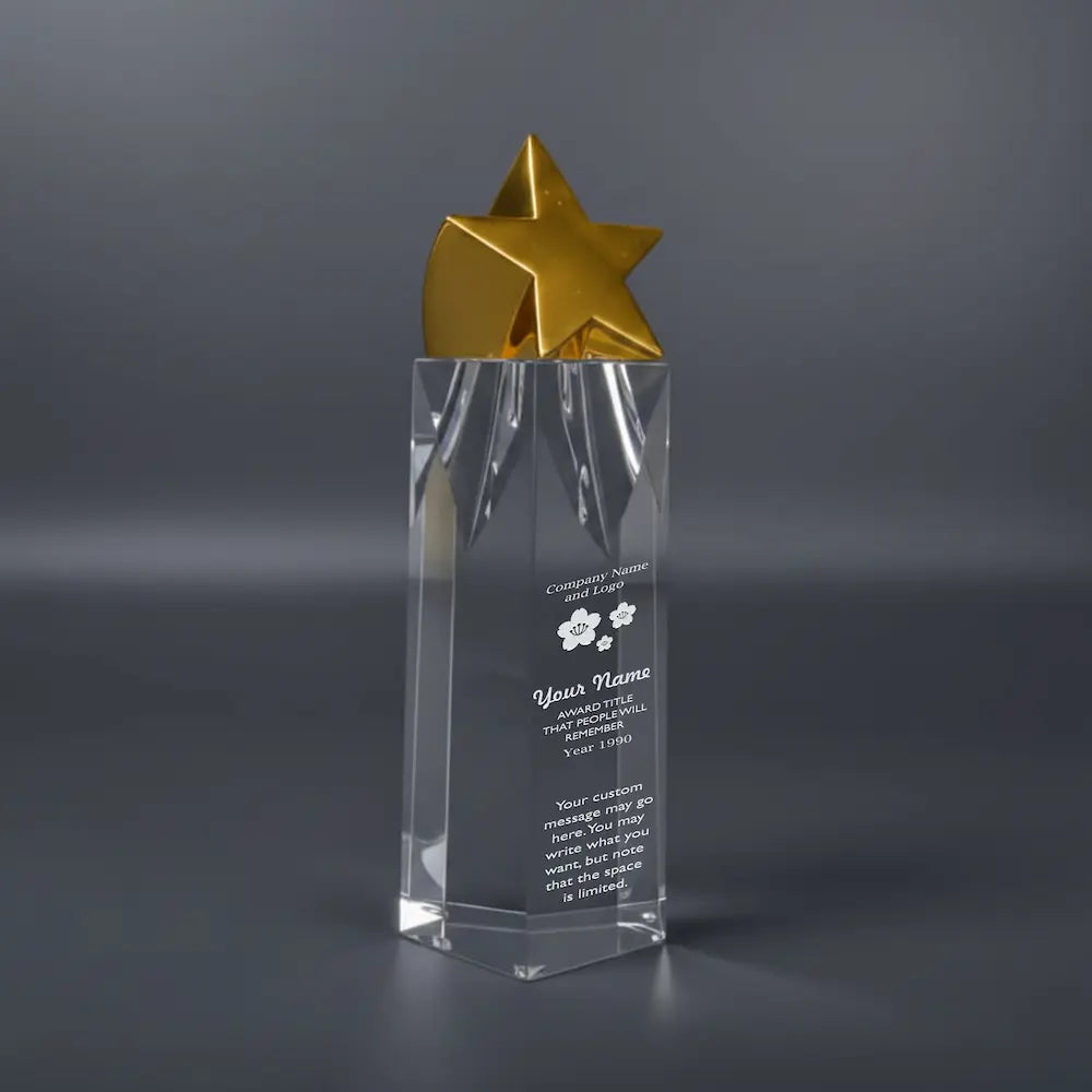Optic Crystal - Crystal with Gold Star