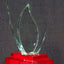 Jade Glass - Double Flame on Rosewood Base