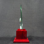 Jade Glass - Double Flame on Rosewood Base