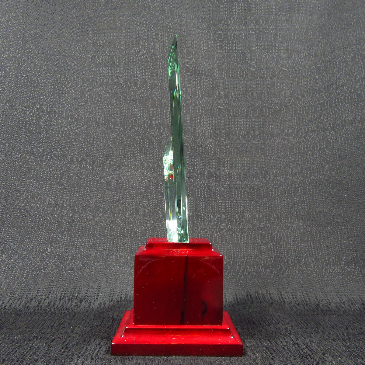 Jade Glass - Double Flame on Rosewood Base