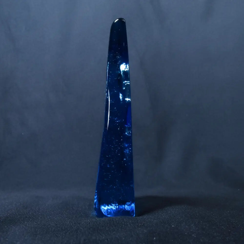 Glass - Rectangular, Aqua Wedge with Maple Leaf