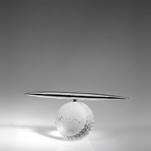 Optic Crystal - Golf Ball with Spinning Pen Set