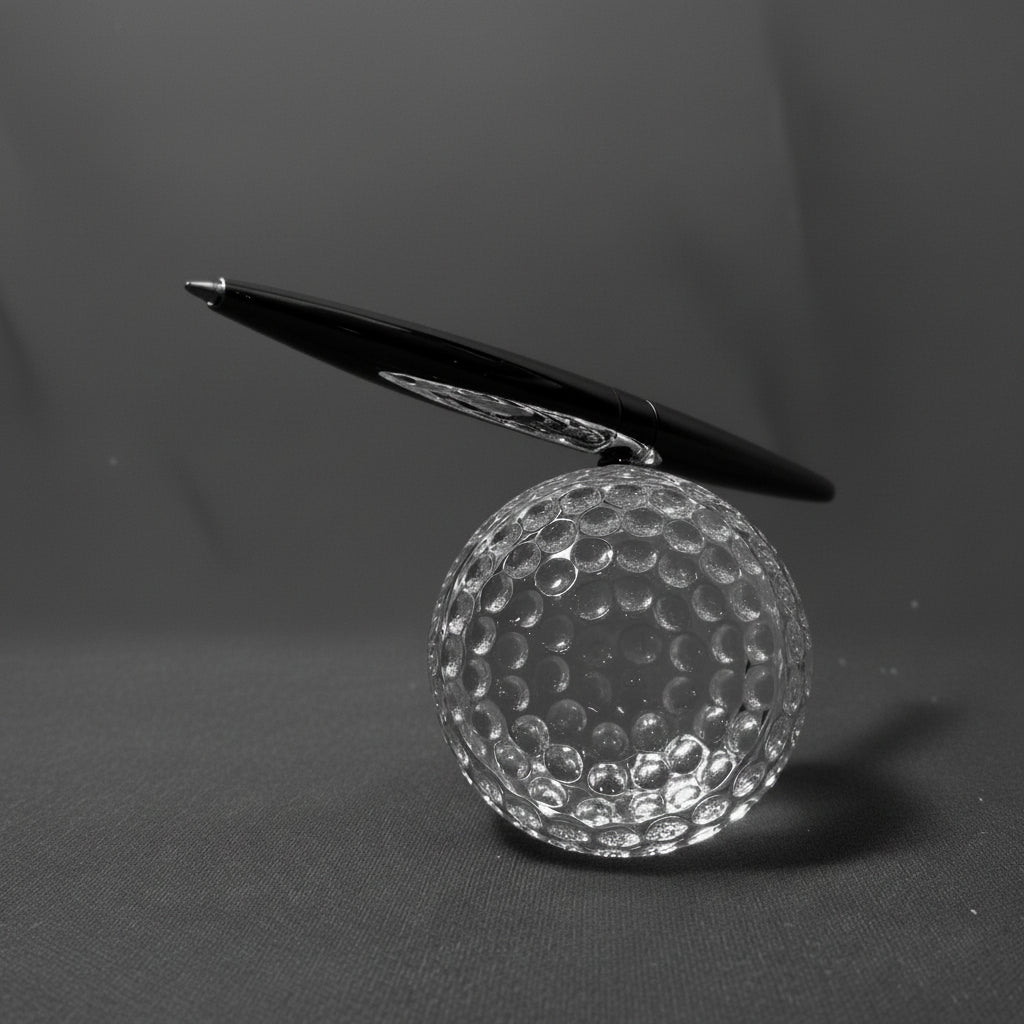 Optic Crystal - Golf Ball with Spinning Pen Set