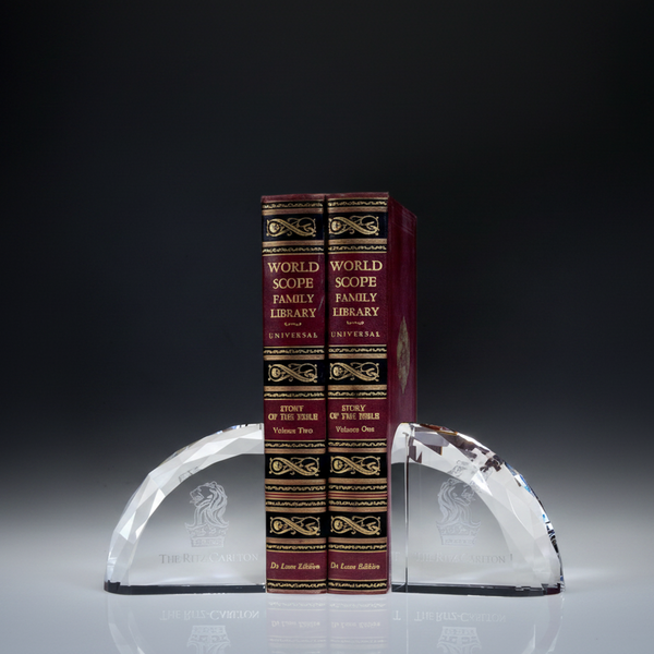Optic Crystal - Faceted Book Ends