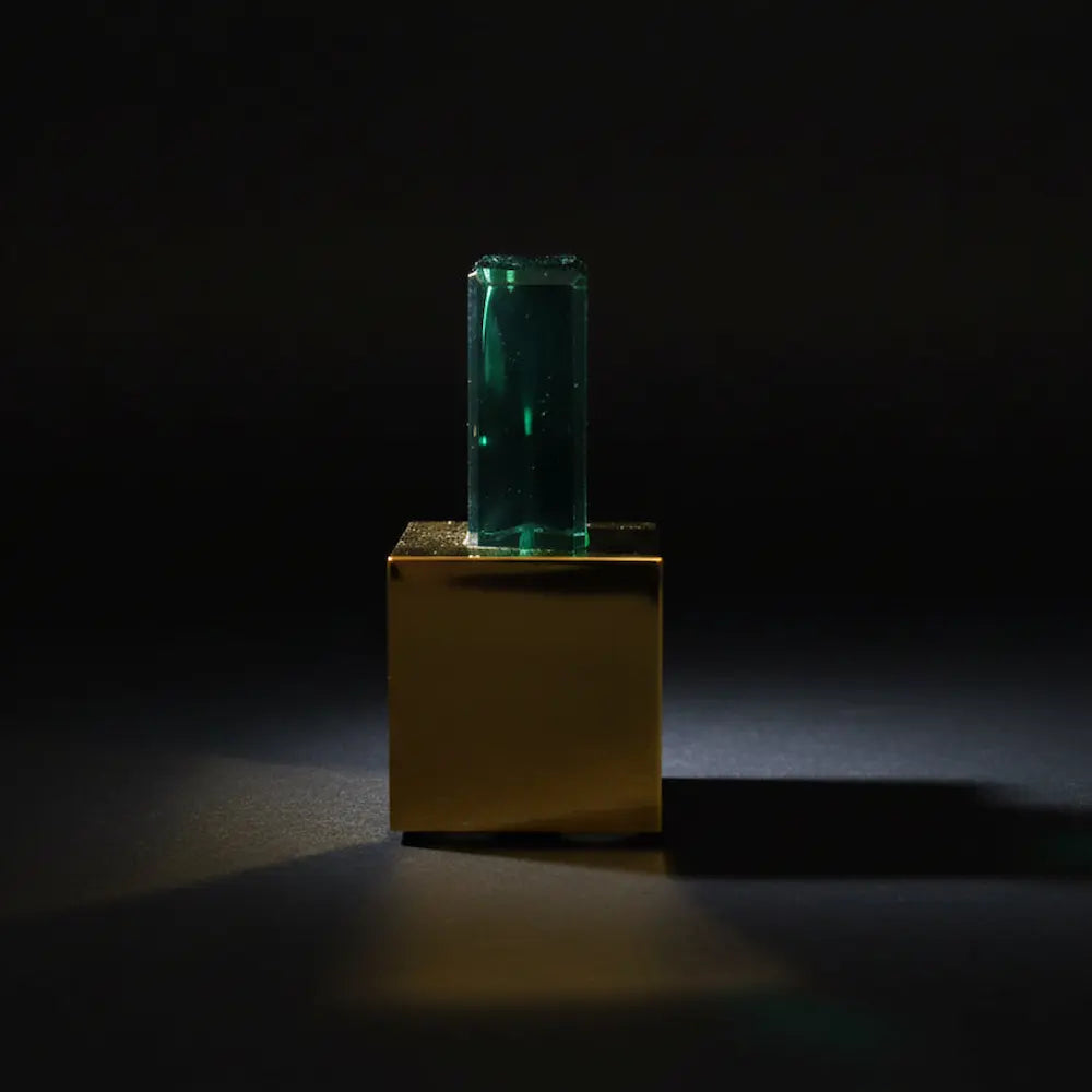 Jade Glass - Nameplate with Brass Feet