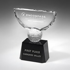 Optic Crystal - Crowned Golf Award