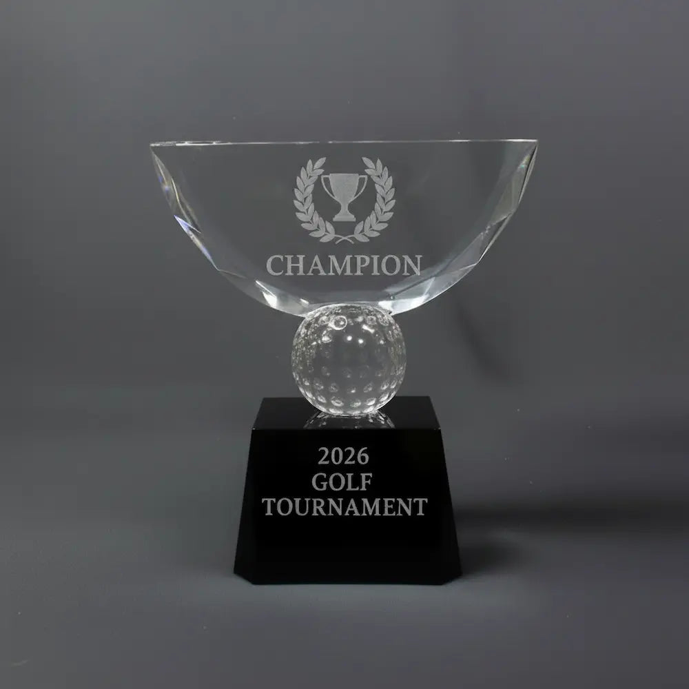 Optic Crystal - Crowned Golf Award Main image