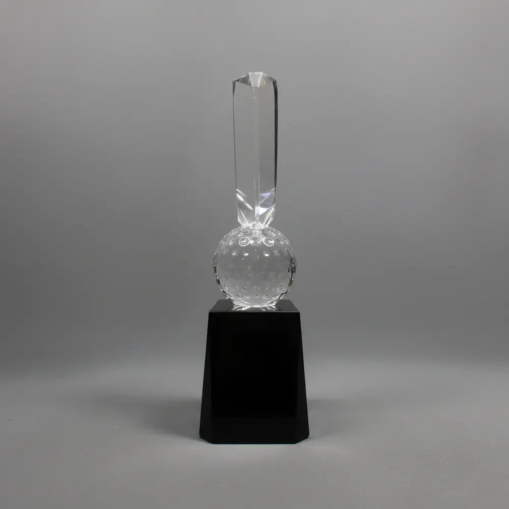 Optic Crystal - Crowned Golf Award