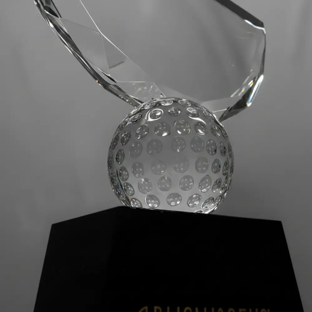 Optic Crystal - Crowned Golf Award