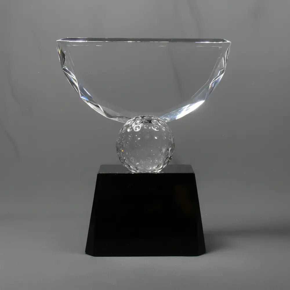 Optic Crystal - Crowned Golf Award