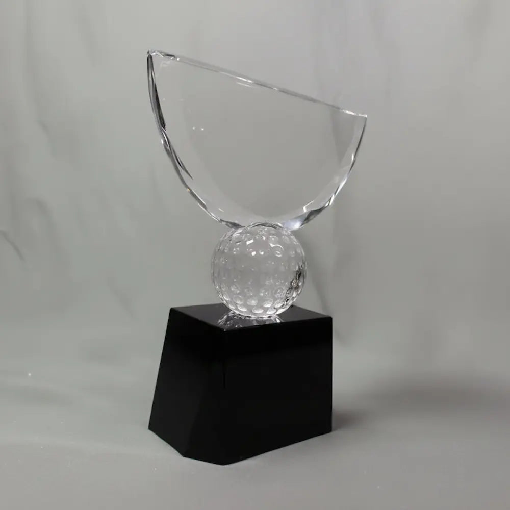 Optic Crystal - Crowned Golf Award
