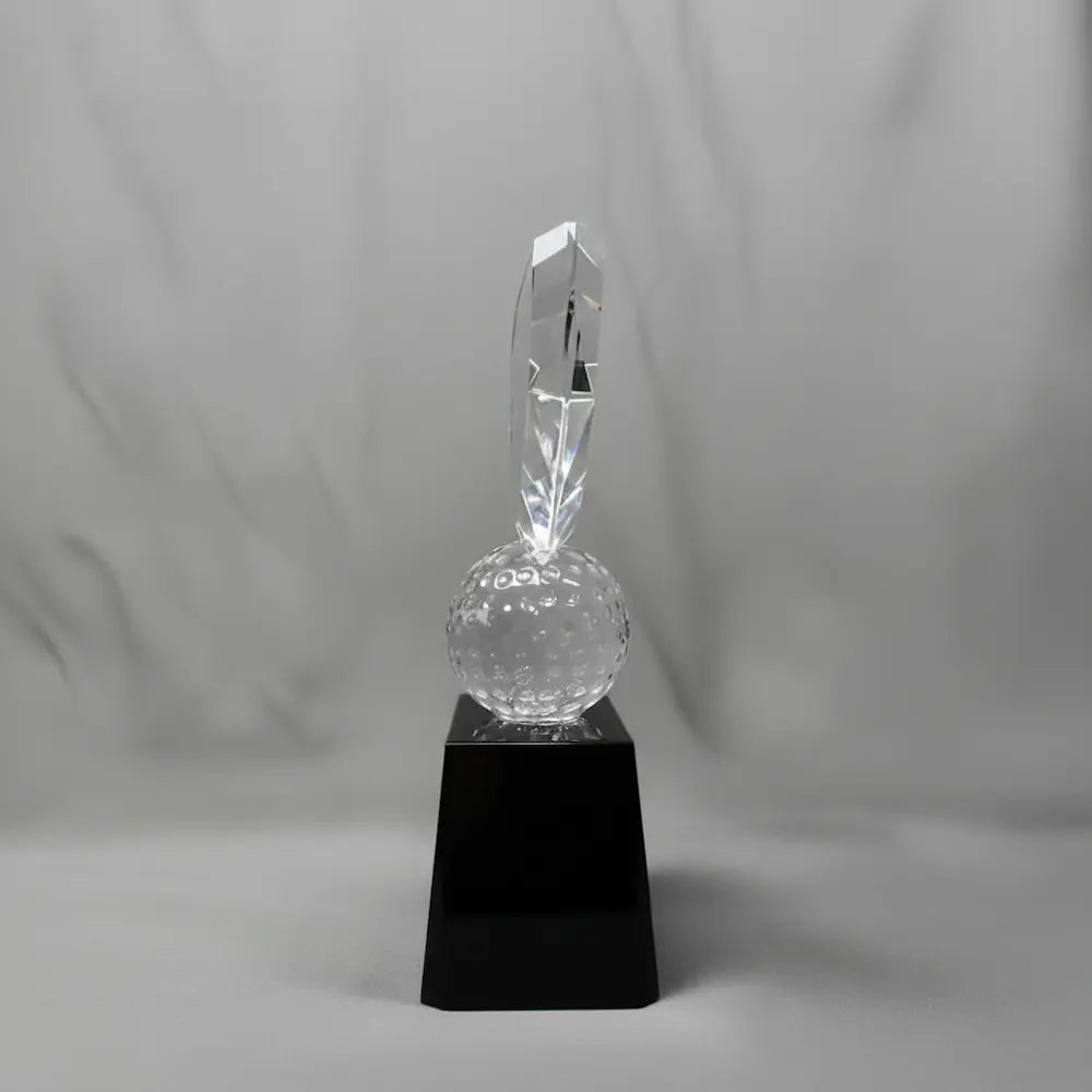 Optic Crystal - Crowned Golf Award