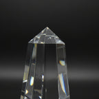 Optic Crystal - Obelisk on Walnut Base