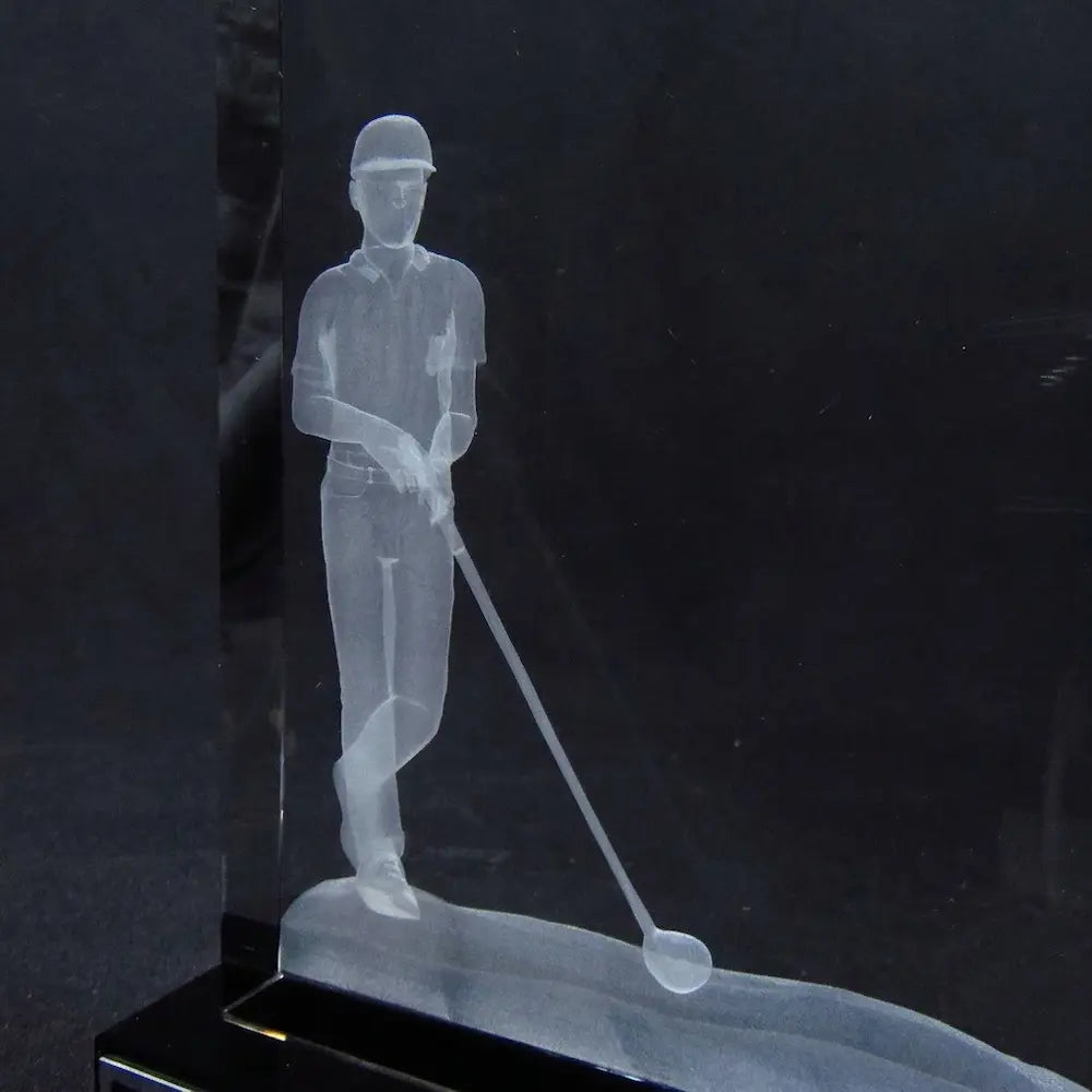 Optic Crystal - Male Golfer on Black Base Secondary image