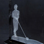 Optic Crystal - Male Golfer on Black Base