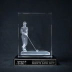 Optic Crystal - Male Golfer on Black Base