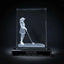 Optic Crystal - Female Golfer on Black Base