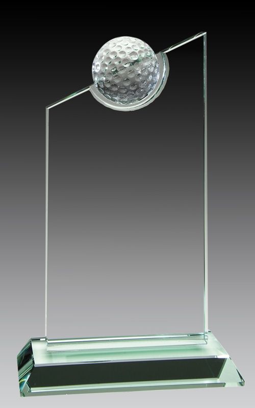 Jade Glass - Award with Crystal Golf Ball on Top Main image
