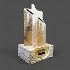 Sculpture - Rising Star with White Agate Accents